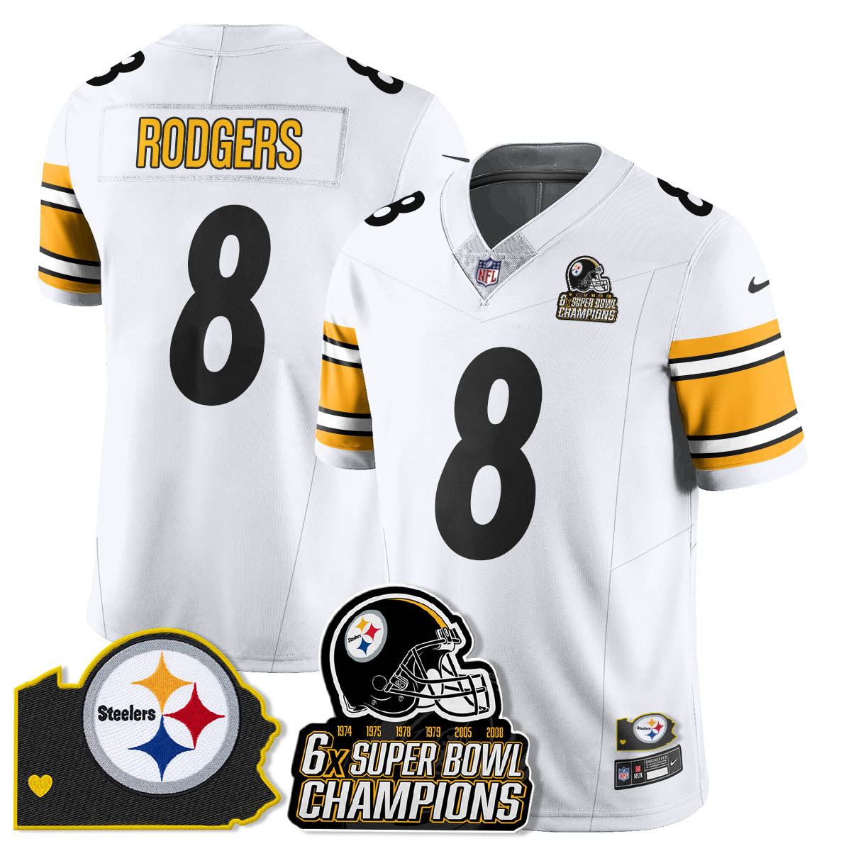 PIT 6-Time Champions Patch Vapor Limited Jersey - All Stitched