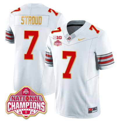 OSU 'Heritage Stripe' 2025 CFP Patch - National Champions Gold Jersey - All Stitched
