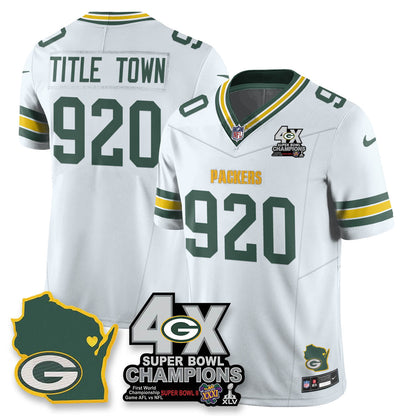 GB 4-Time Champions Patch Vapor Limited Jersey - All Stitched