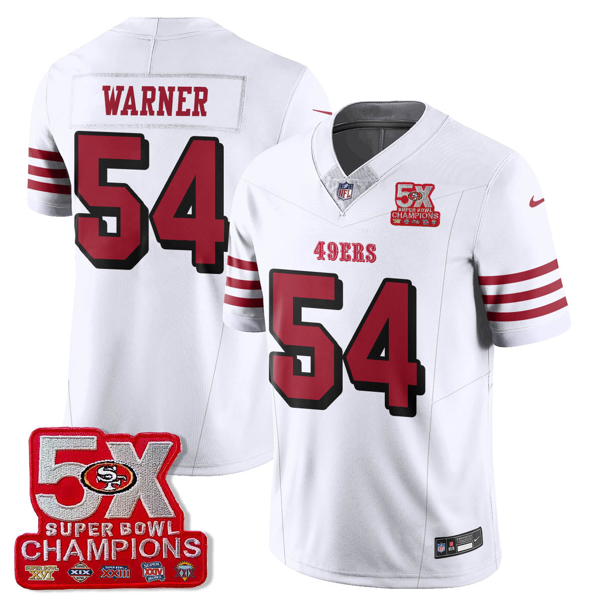 SF 5-Time Champions Patch Vapor Limited Jersey - All Stitched