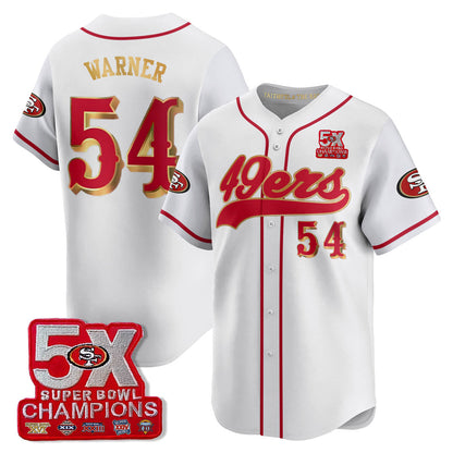 SF 5-Time Champions Patch Vapor Baseball Jersey - All Stitched