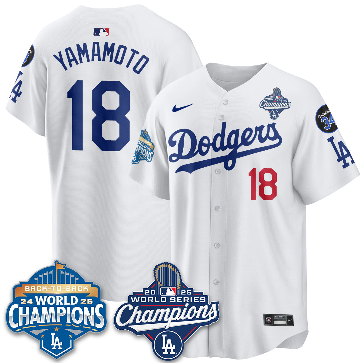LAD 2025 World Series Champions Jersey - All Stitched