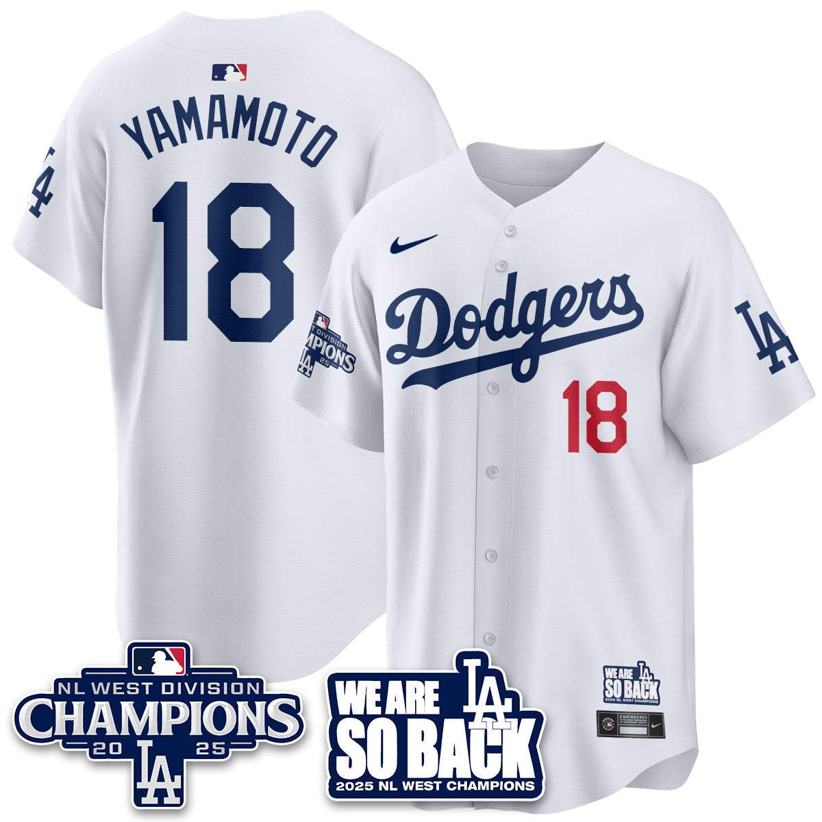 LAD 2025 NL West Division Champions Jersey - All Stitched