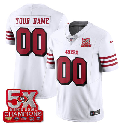 SF 5-Time Champions Patch Vapor Limited Jersey - All Stitched