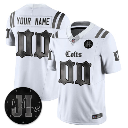 Custom IND 'Dark Gothic' Vapor Limited Jersey - Jim Irsay Patch - All Stitched