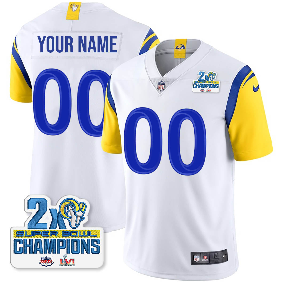 LAR 2-Time Champions Patch Vapor Limited Jersey - All Stitched