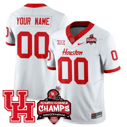Houston Cougar Football 2025 Kinder's Texas Bowl Champions Custom Jersey - All Stitched