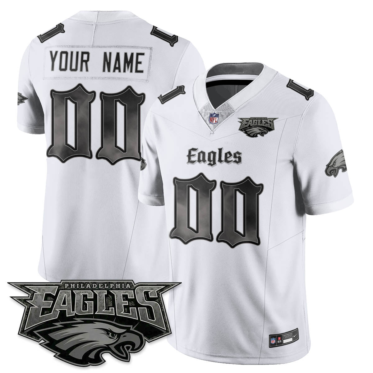 Custom PHI 'Dark Gothic Philly' Vapor Limited Jersey - All Stitched
