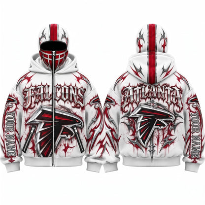 ATL Gothic Style Personalized Mask Zip Up Hoodie - Printed
