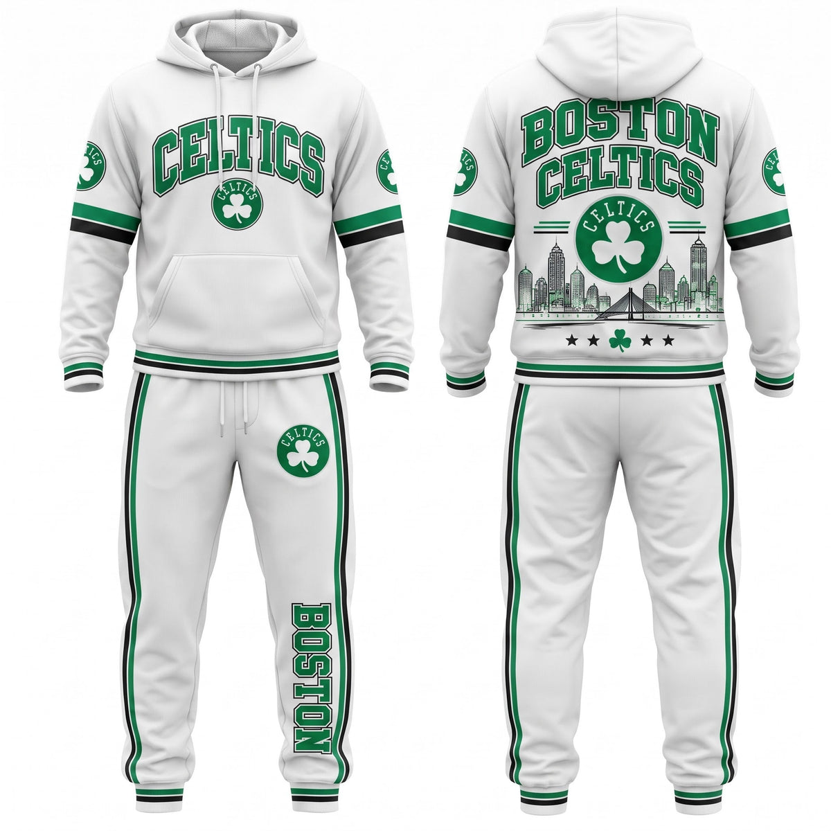 BOS Streetwear Hoodie Pants Set - Printed