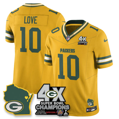 GB 4-Time Champions Patch Vapor Limited Jersey - All Stitched