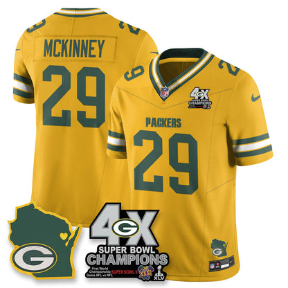 GB 4-Time Champions Patch Vapor Limited Jersey - All Stitched