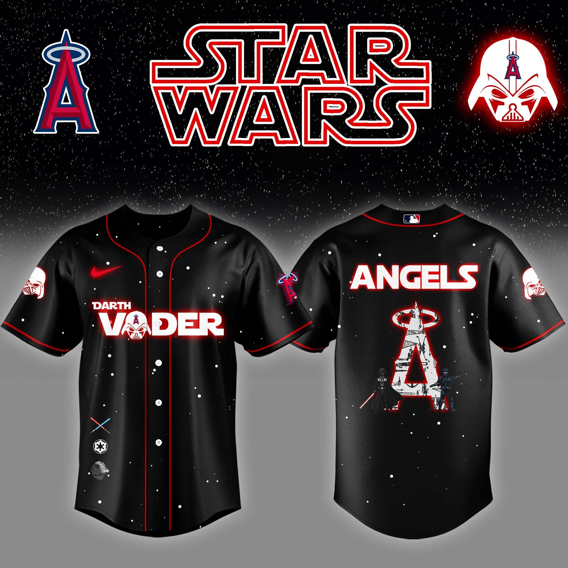 Los Angeles Angels x Stars Wars Darth Vader Night Baseball Jersey Editions Limited v2