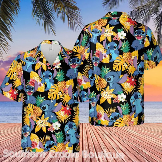 Floral Aloha Stitch And Tropical Hawaiian Shirt - 406TTHS117