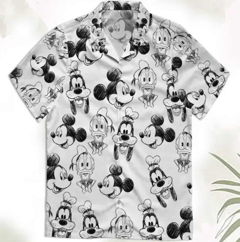 Mickey And Friends Sketch Art Hawaiian Shirt- 406TTHS167