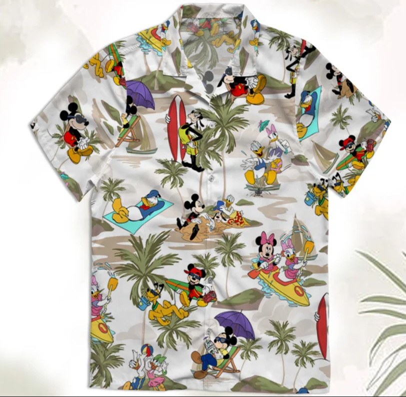 Retro Mickey Friends Summer Beach Palm Tree Hawaiian Shirt- 406TTHS152