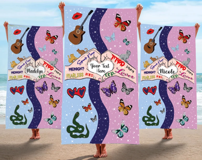 Taylor Swift Inspired Custom Name Beach Towel- 406TTBT133