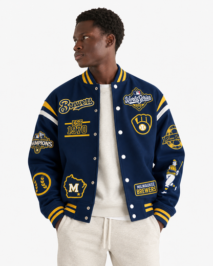 MIL NL Champions x Brew Crew Limited Edition Varsity Jacket - Printed (tt)