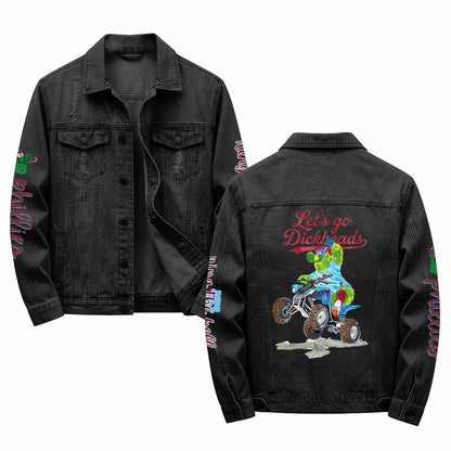 PHI Fan Let's go Dickheads Denim Jacket - Printed