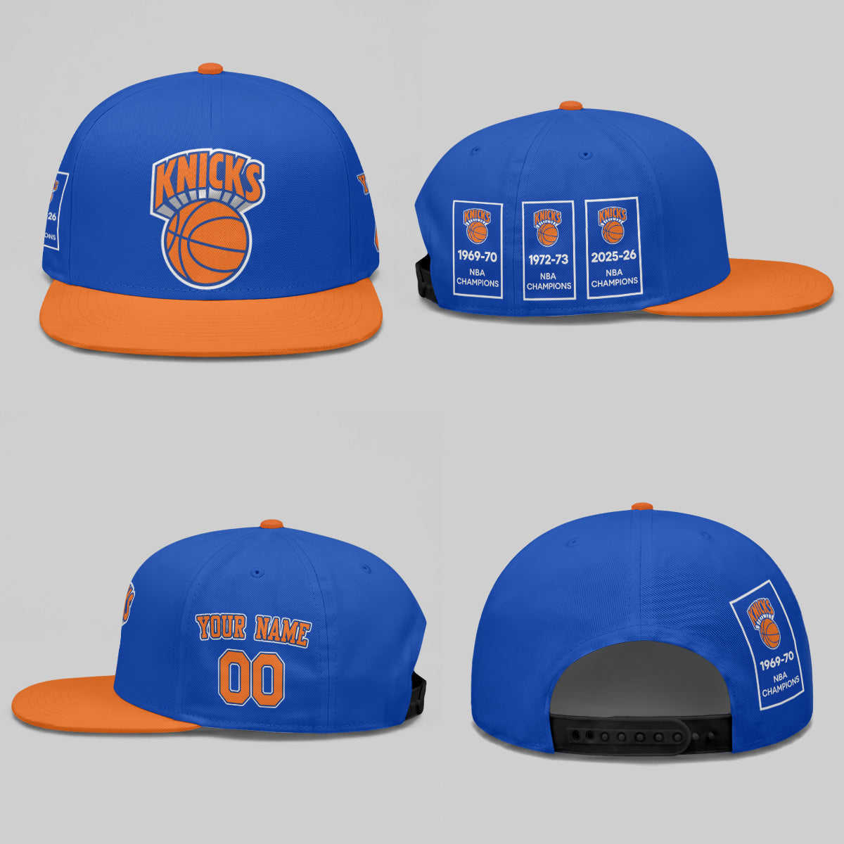 NYK 3X Champions Personalized Snapback Cap - Printed