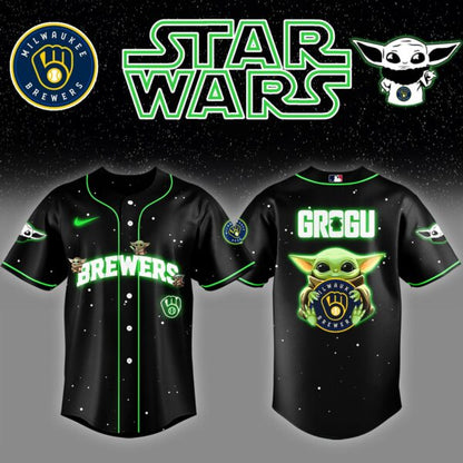 Milwaukee Brewers x Stars Wars Grogu Night Baseball Jersey Editions Limited v3