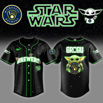 Milwaukee Brewers x Stars Wars Grogu Night Baseball Jersey Editions Limited v3