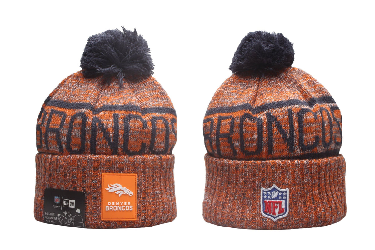 DEN Cuffed Knit Hat with Pom - Rubber Patch