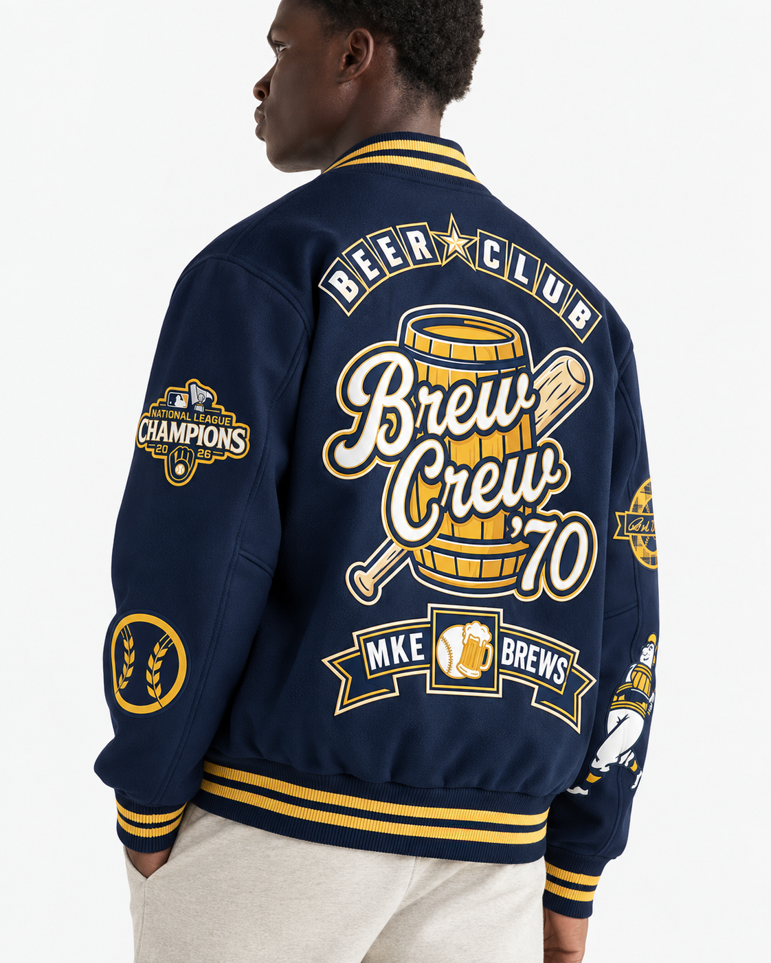MIL NL Champions x Brew Crew Limited Edition Varsity Jacket - Printed (tt)
