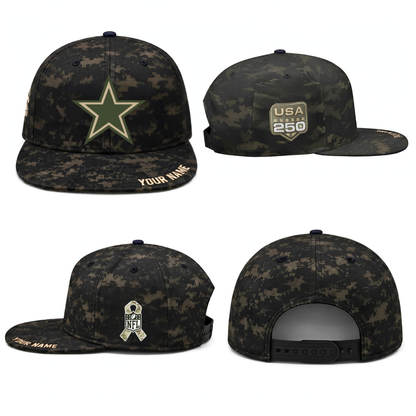 DAL Salute To Service Personalized Snapback Cap - Printed