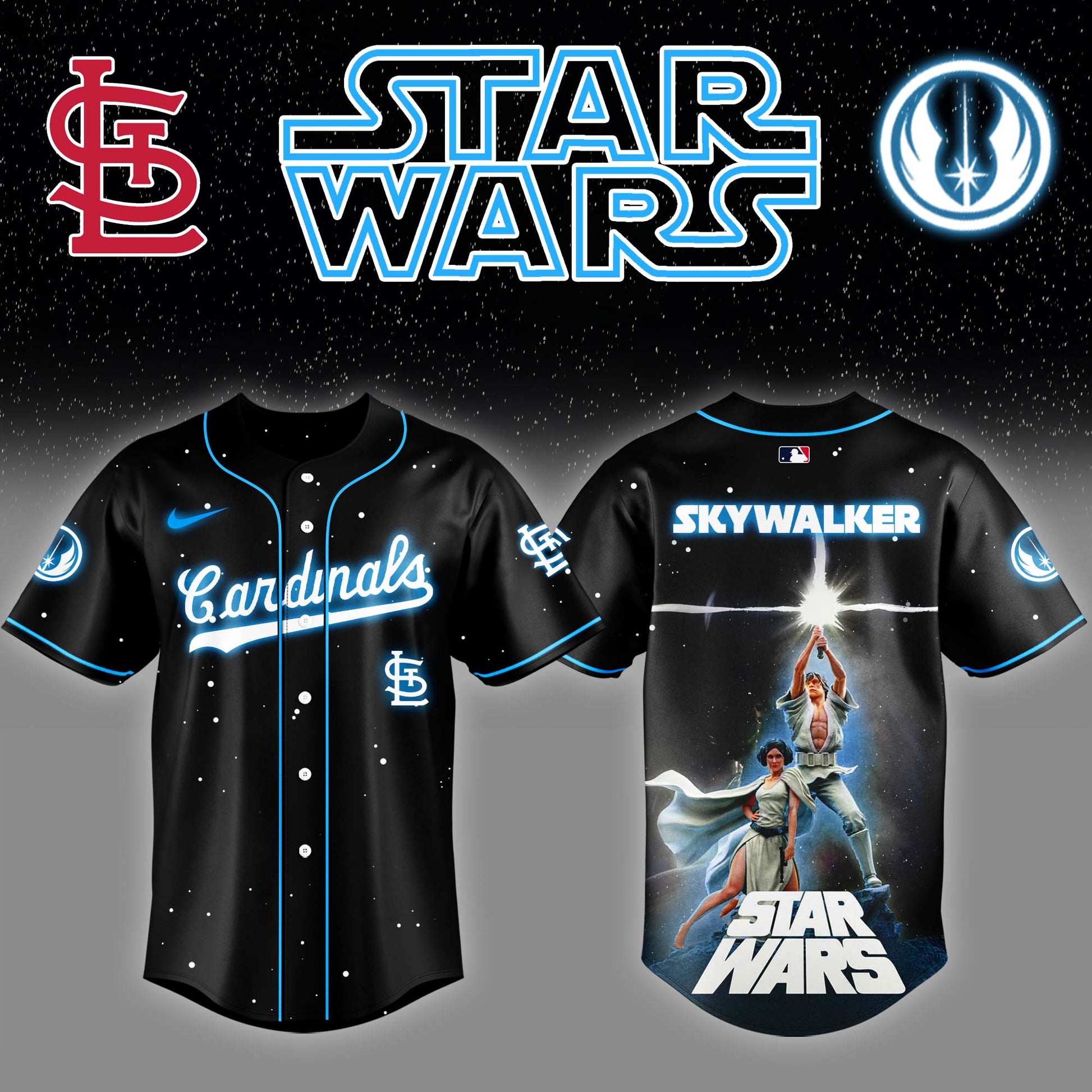 St.Louis Cardinals x Stars Wars Luke Skywalker Game Night Baseball Jersey Editions Limited v4