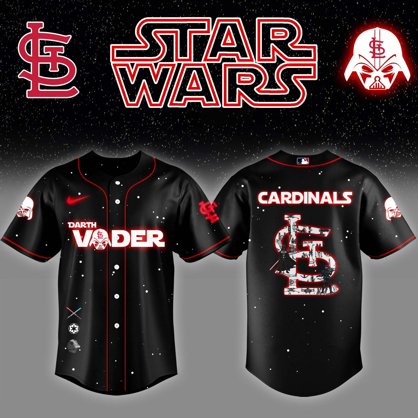 St.Louis Cardinals x Stars Wars Darth Vader Night Baseball Jersey Editions Limited v2