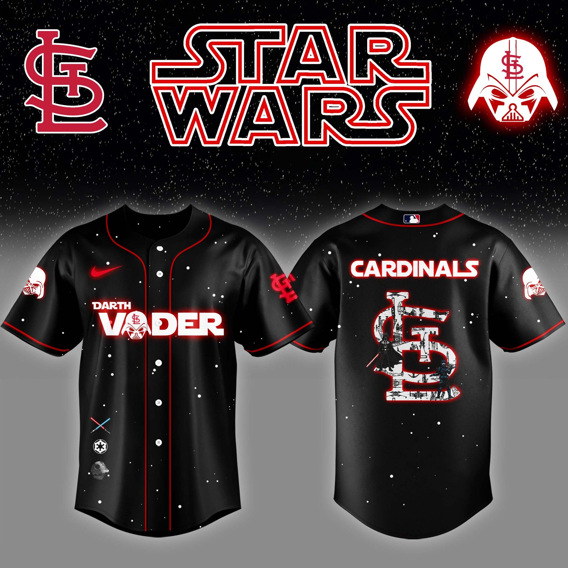 St.Louis Cardinals x Stars Wars Darth Vader Night Baseball Jersey Editions Limited v2