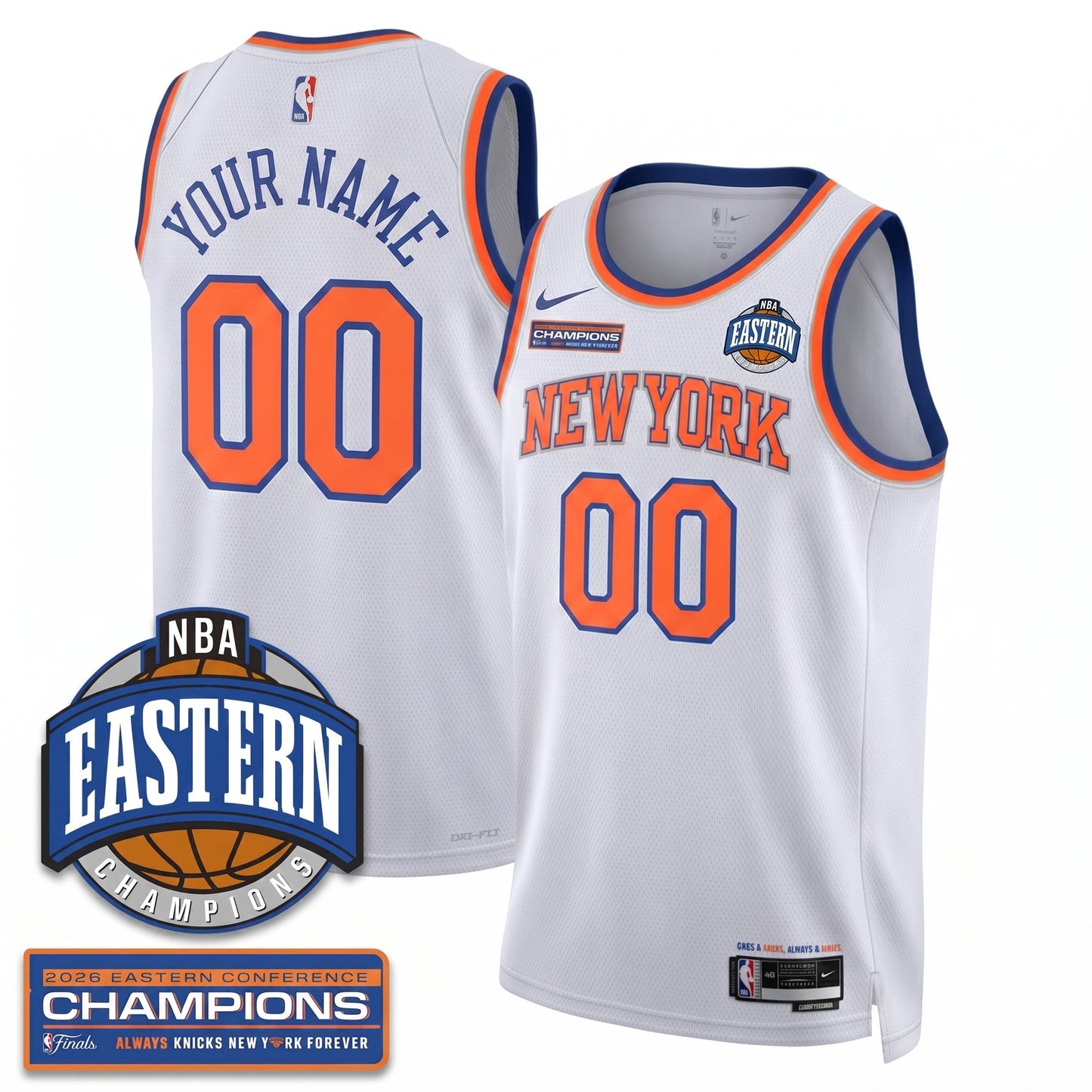Custom NYK 2026 NBA Eastern Conference Champions Vapor Jersey - Stitched n6