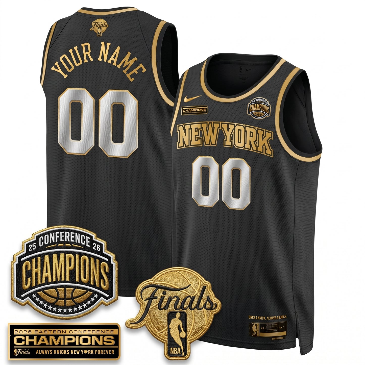 Custom NYK 2026 NBA Eastern Conference Champions Vapor Jersey - Stitched n6