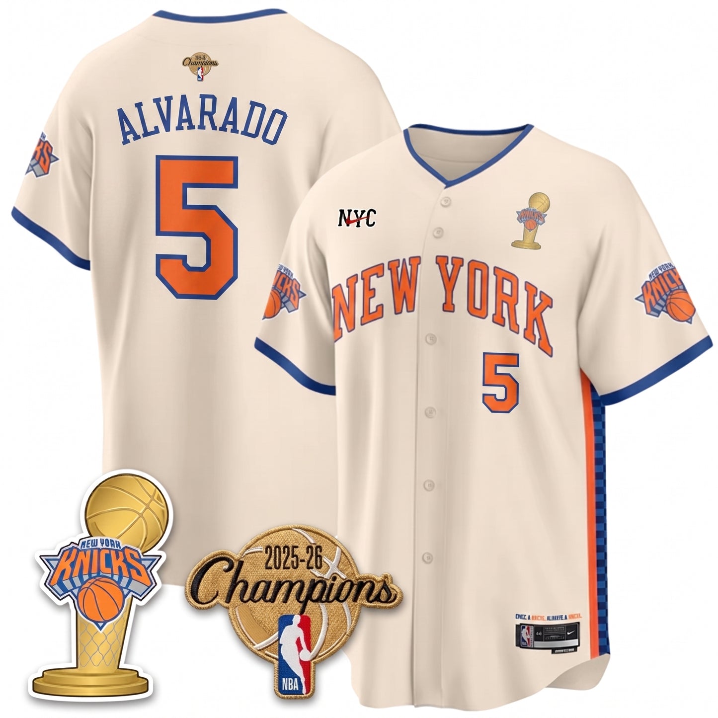 NYK 2026 NBA Champions Vapor Jersey - Stitched