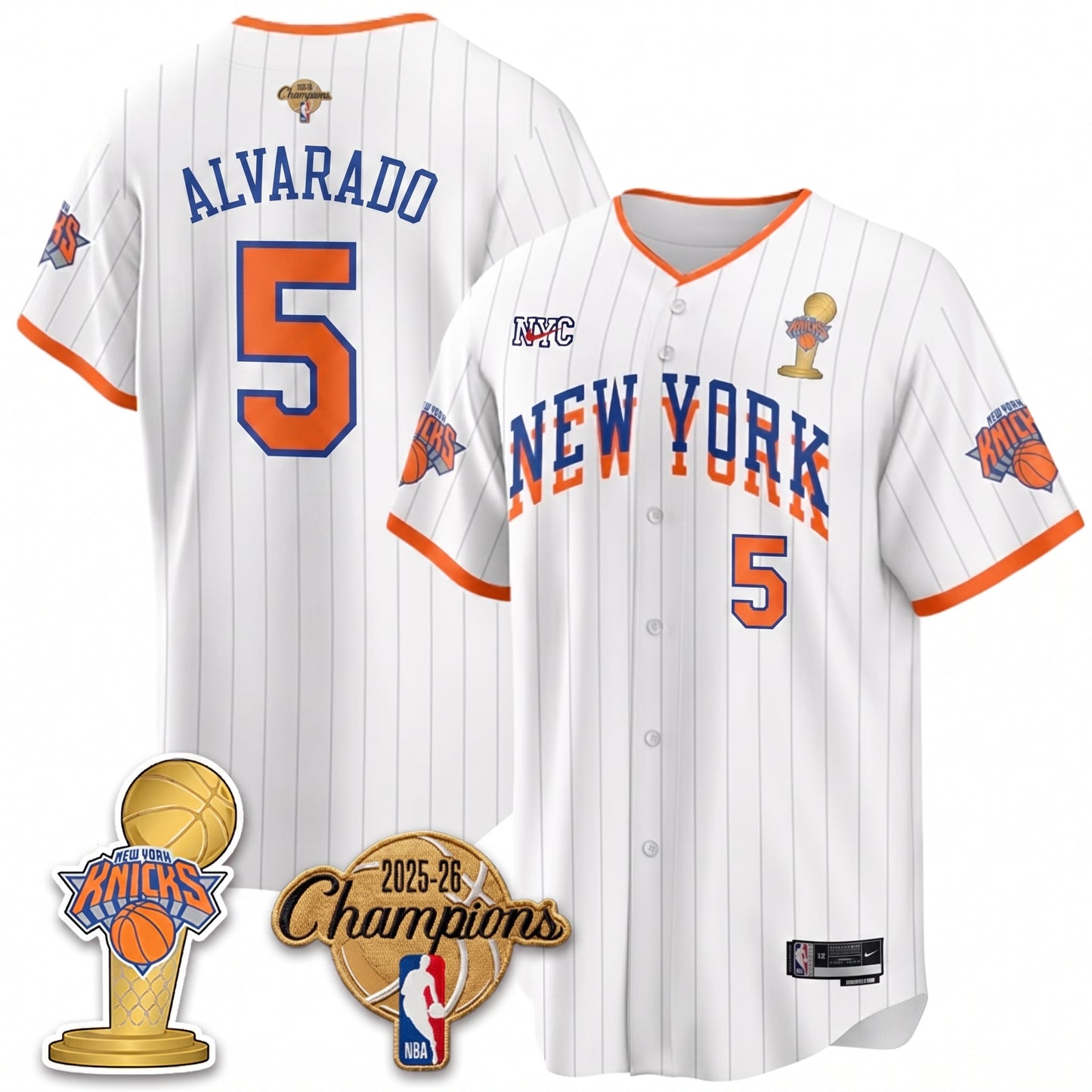 NYK 2026 NBA Champions Vapor Jersey - Stitched