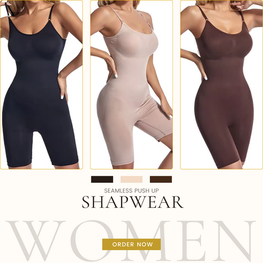 Seamless Bodysuit Compression Open Crotch Shapewear