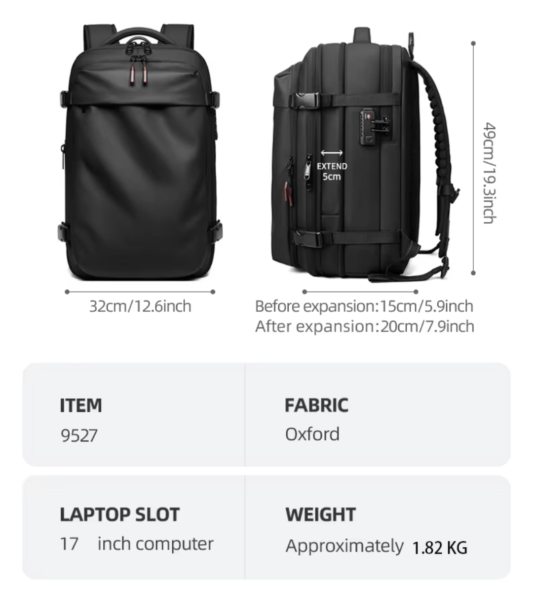 Large Capacity Travel Vacuum Compression Backpack