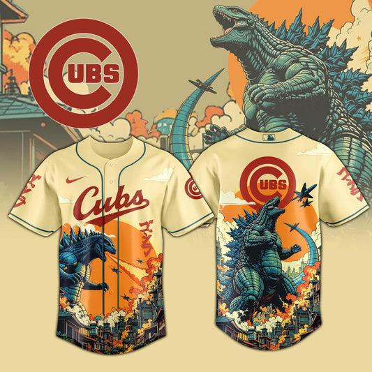 Chicago Cubs Special Godzilla Limited Edition Jersey - Printed