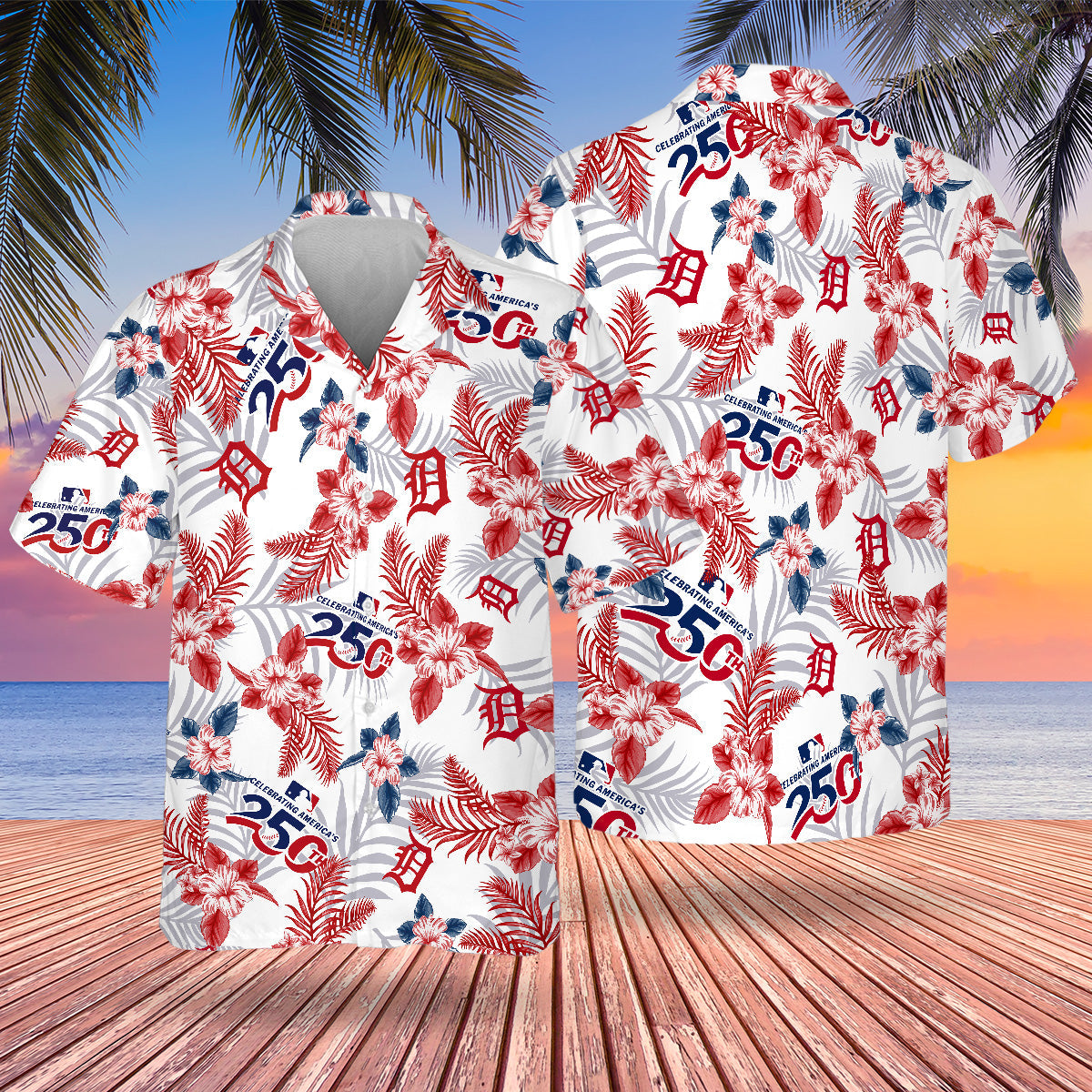 DET Special Semiquincentennial Hawaiian Design Button Shirt