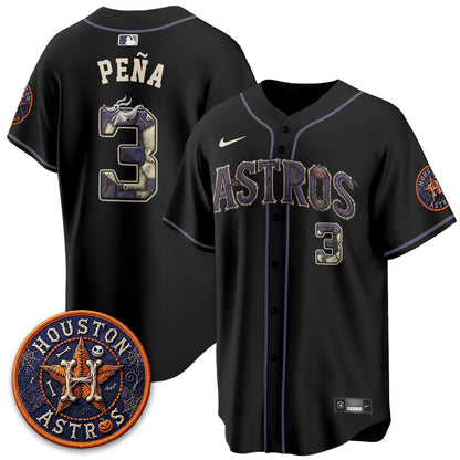 Houston Astros Nightmare Vapor Limited Jersey - Stitched