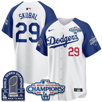 Los Angeles Dodgers 2026 NL West Champs Vapor Jersey- Stitched
