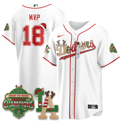 Los Angeles Dodgers 2026 Christmas Edition Vapor Jersey- Stitched