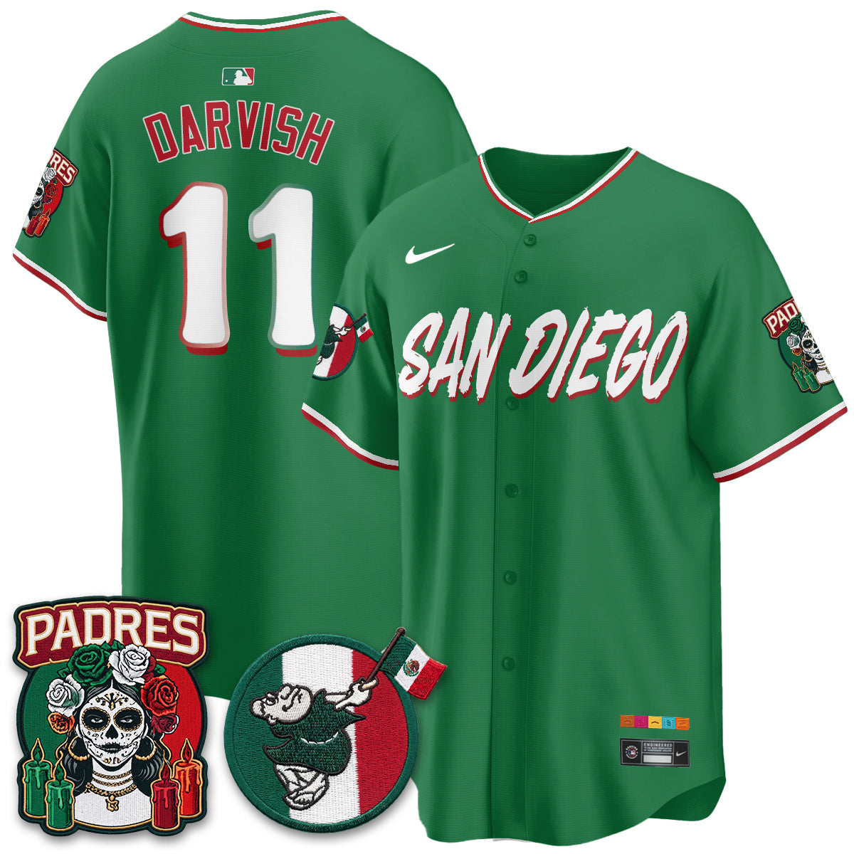 San Diego Padres City Connect Mexico Style Vapor Jersey - Stitched