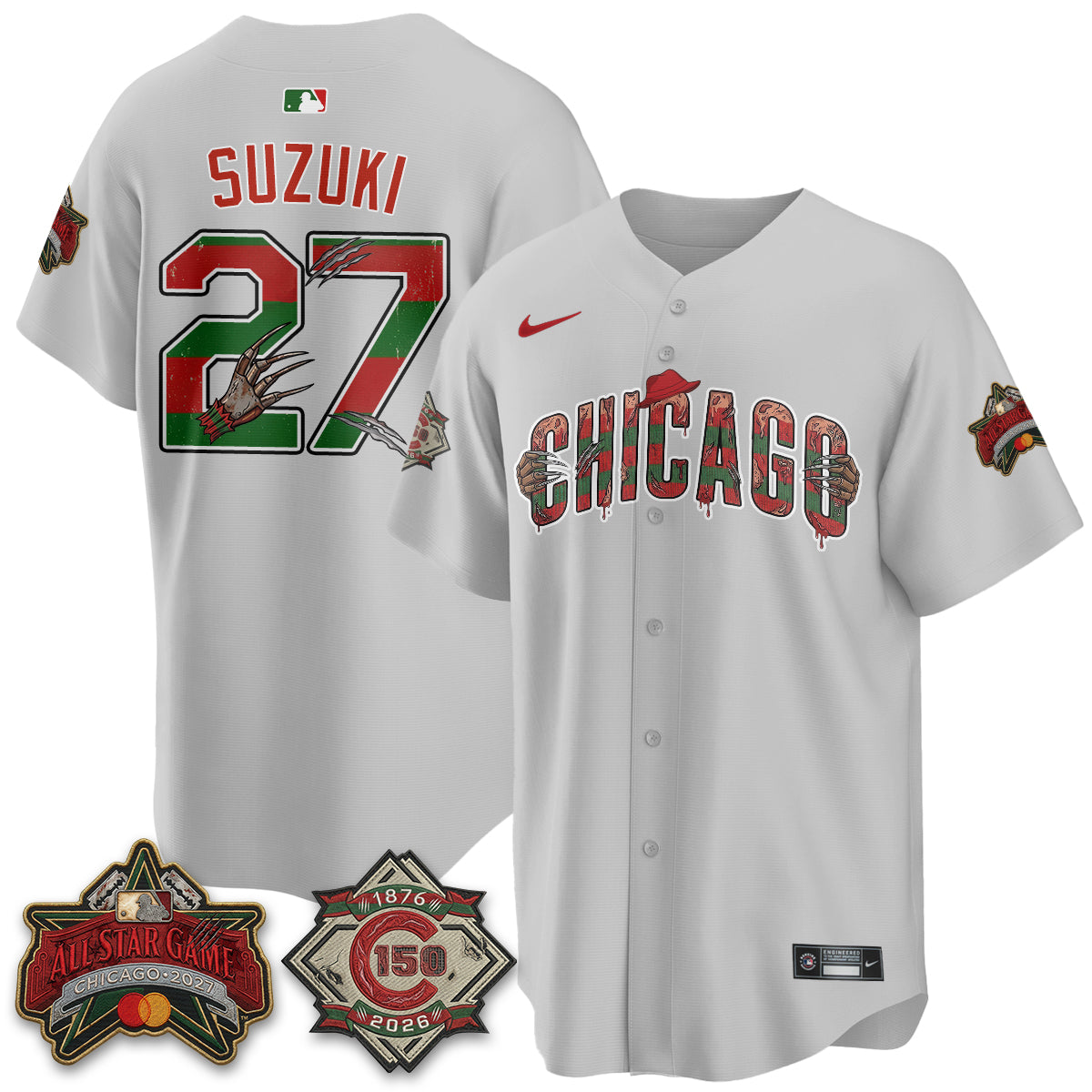 Chicago Cubs A Nightmare on Wrigley Field Edition Vapor Jersey - Stitched