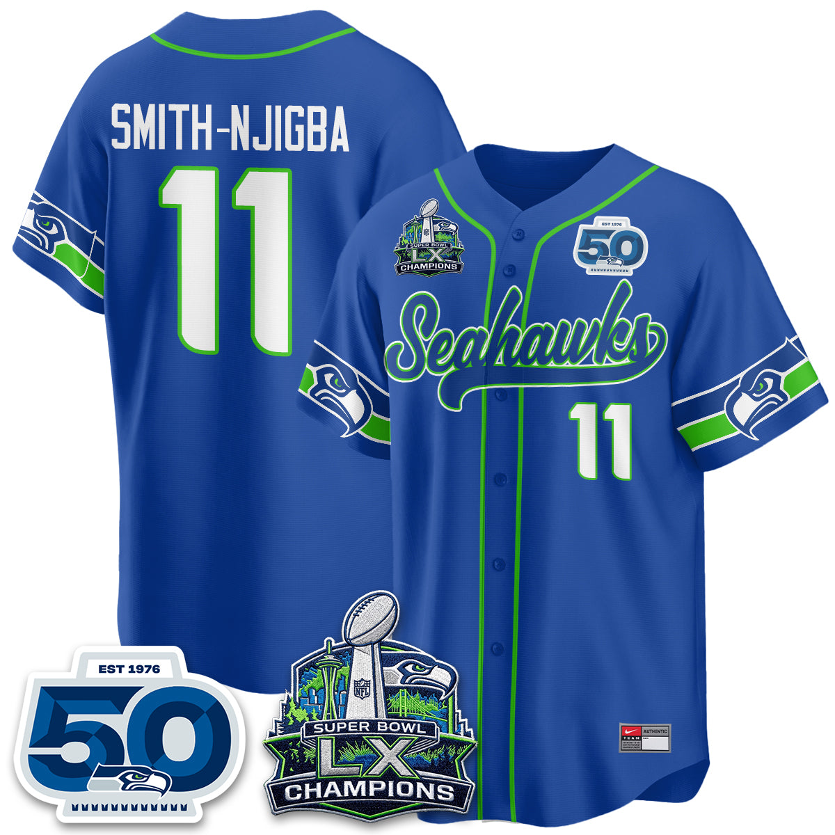 SEA SB LX Champs Vapor Baseball Jersey - Stitch
