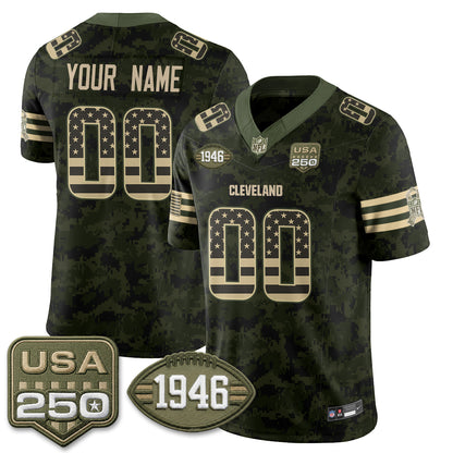 Cleveland Browns 2026 Salute to Service Vapor Custom Jersey - Stitched