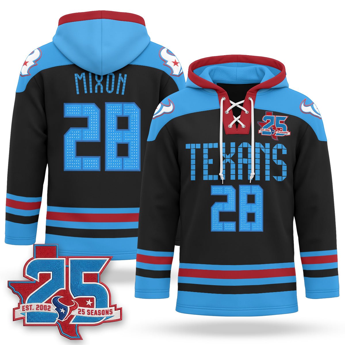 Houston Texans 2026 Rivalries Fleece-Lined Hockey Hoodie - Stitched