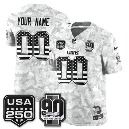 DET 2026 Salute to Service Vapor Custom Jersey - Stitched