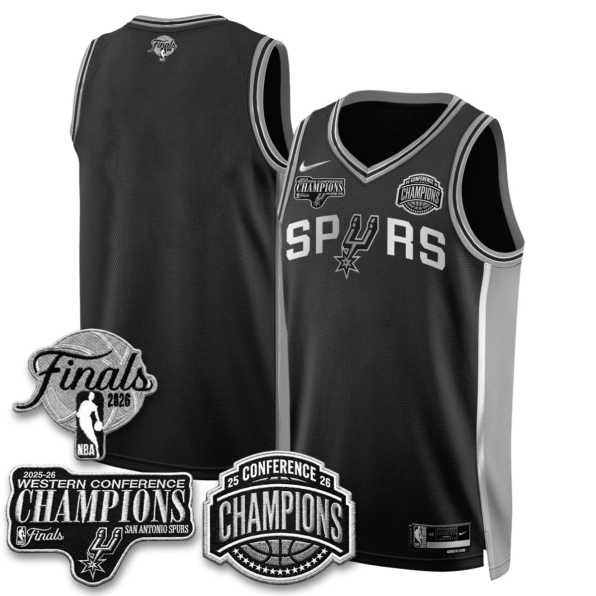 SAS 2026 NBA Western Conference Champions Vapor Jersey - Stitched N5